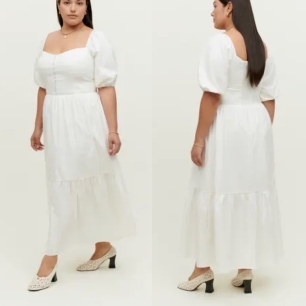 Reformation White Maxi Dress Size 14